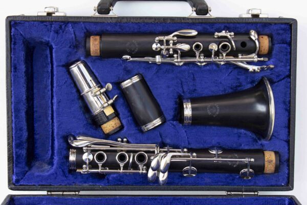 Clarinette Buffet Crampon ''Evette & Schaeffer''  France  [TOUT ÉBÈNE,TAMPONS CUIR NEUF+BEC+  ÉTUI]