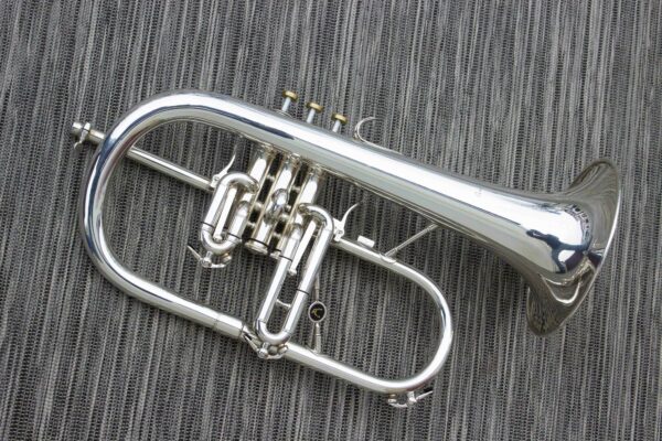 Bugle Antoine Courtois AC155R finition argenté [TBE+++,, modèle gros pavillon 170 mm, TRIGGER 1 et 3 + embouchure neuve)