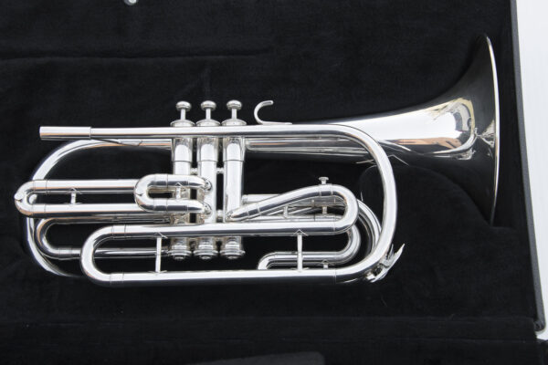 KING 1130 FLUGABONE Marching trombone argenté [avec FLY caisse et embouchure TBE+++]